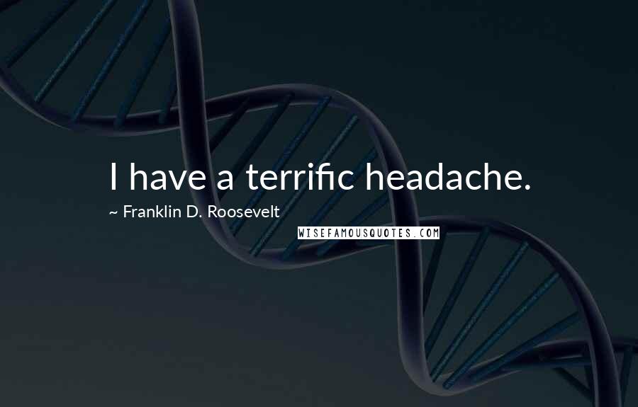 Franklin D. Roosevelt Quotes: I have a terrific headache.