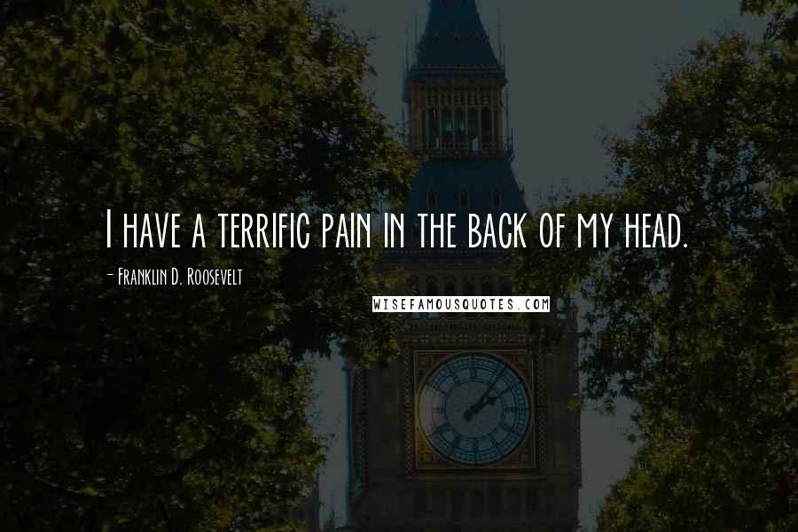 Franklin D. Roosevelt Quotes: I have a terrific pain in the back of my head.