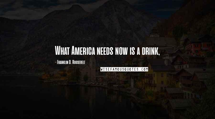 Franklin D. Roosevelt Quotes: What America needs now is a drink,