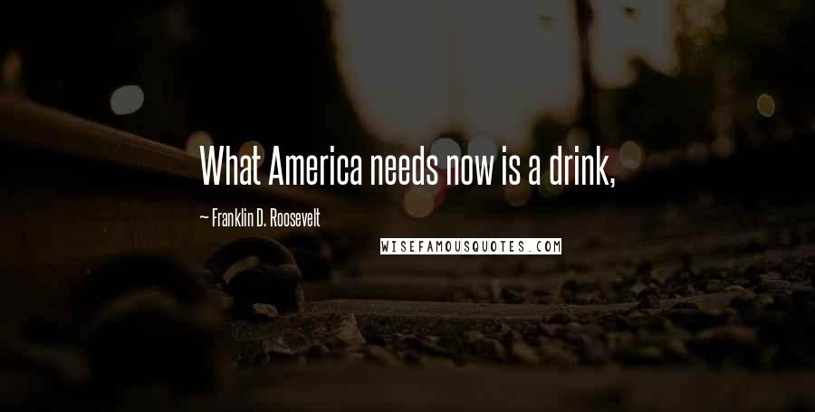 Franklin D. Roosevelt Quotes: What America needs now is a drink,