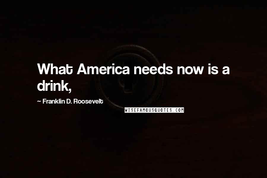 Franklin D. Roosevelt Quotes: What America needs now is a drink,