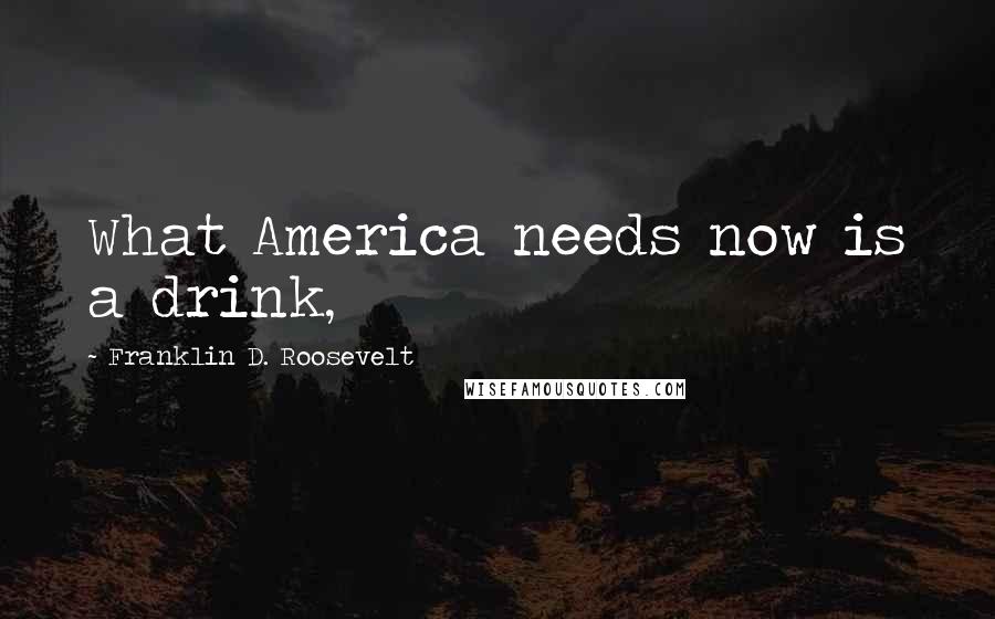 Franklin D. Roosevelt Quotes: What America needs now is a drink,