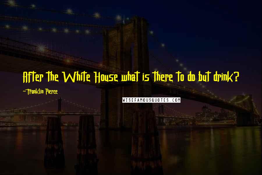 Franklin Pierce Quotes: After the White House what is there to do but drink?