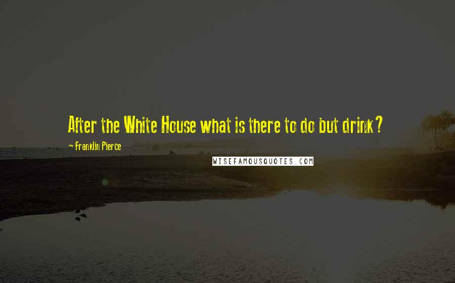 Franklin Pierce Quotes: After the White House what is there to do but drink?