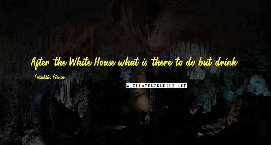 Franklin Pierce Quotes: After the White House what is there to do but drink?
