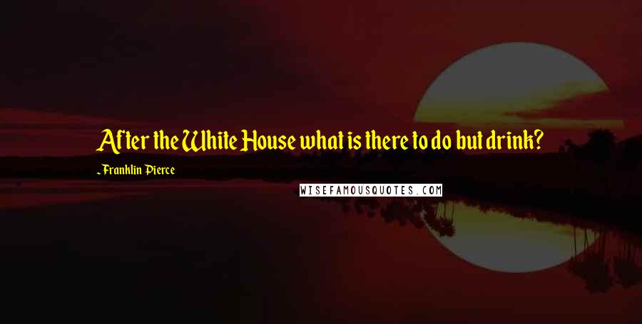 Franklin Pierce Quotes: After the White House what is there to do but drink?