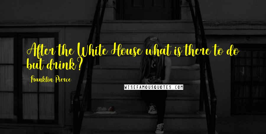 Franklin Pierce Quotes: After the White House what is there to do but drink?