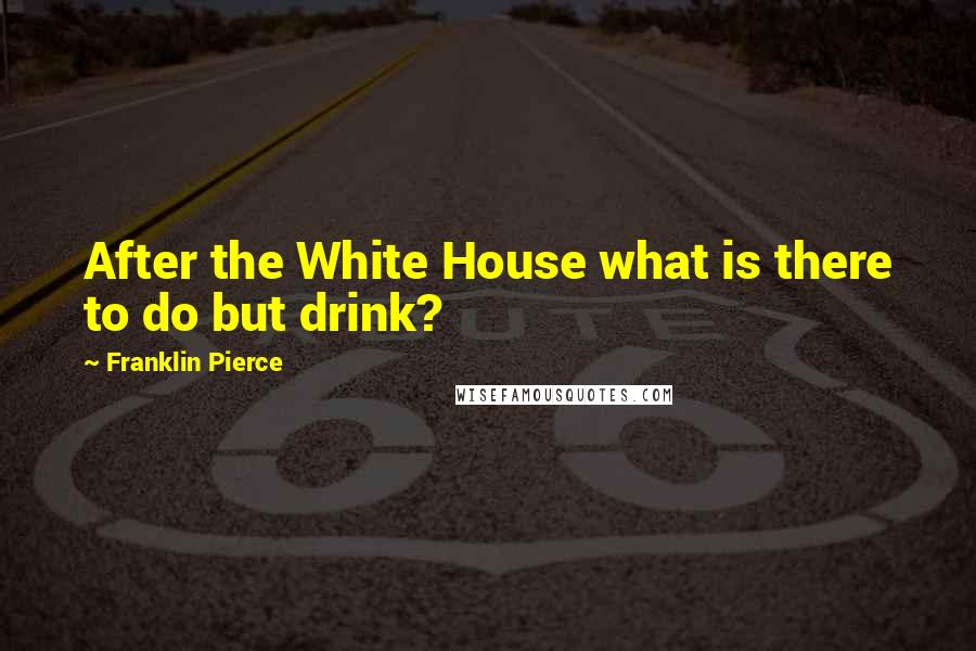 Franklin Pierce Quotes: After the White House what is there to do but drink?