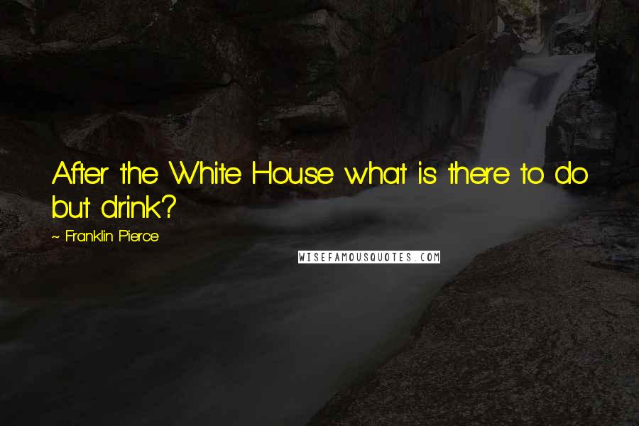 Franklin Pierce Quotes: After the White House what is there to do but drink?