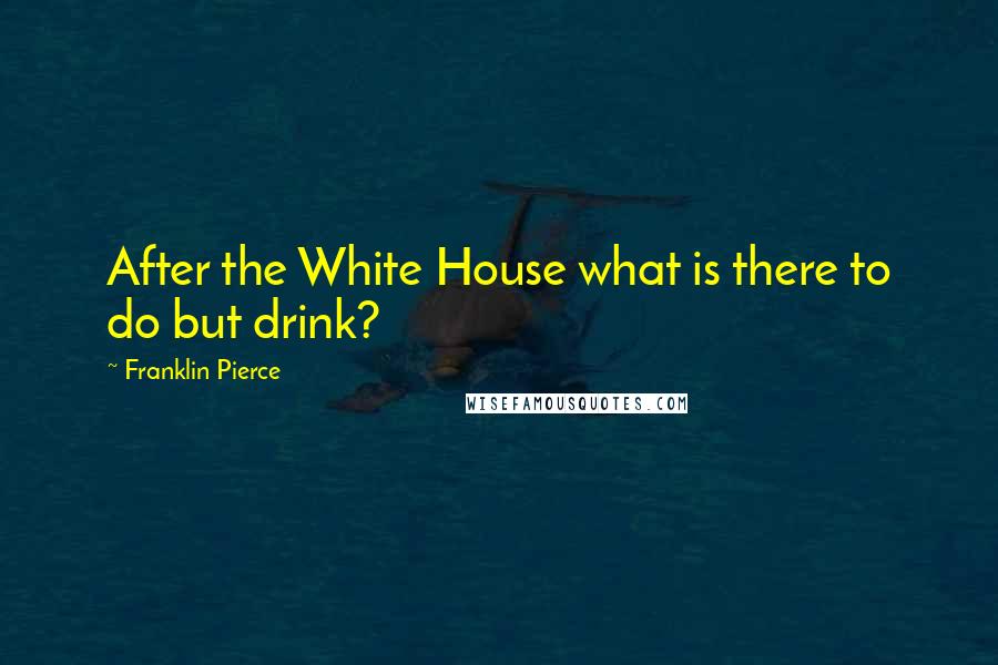Franklin Pierce Quotes: After the White House what is there to do but drink?