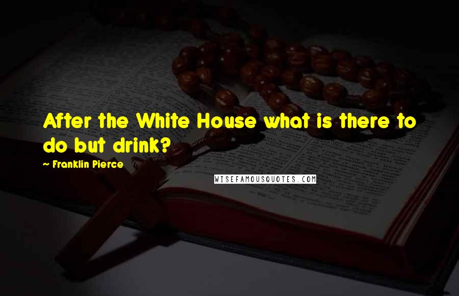 Franklin Pierce Quotes: After the White House what is there to do but drink?
