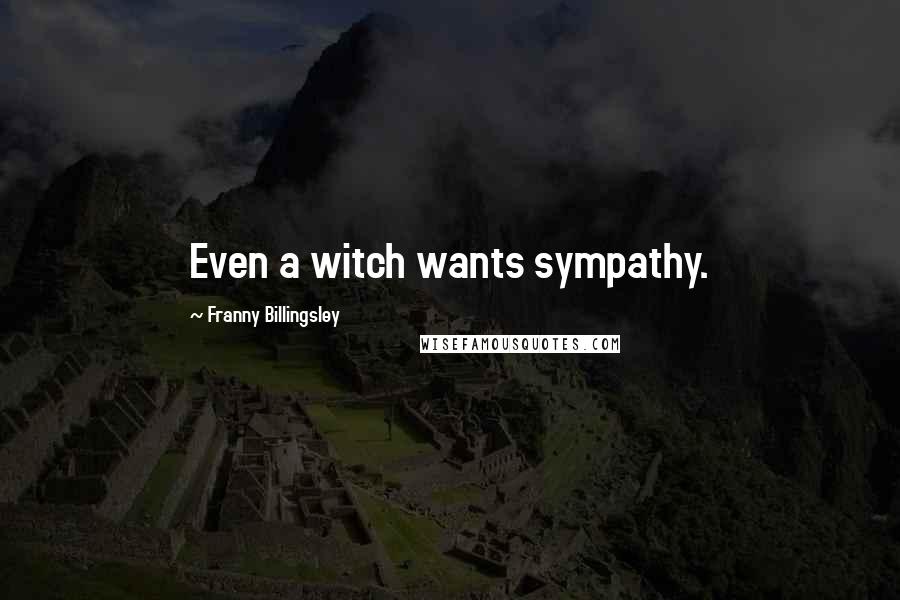 Franny Billingsley Quotes: Even a witch wants sympathy.