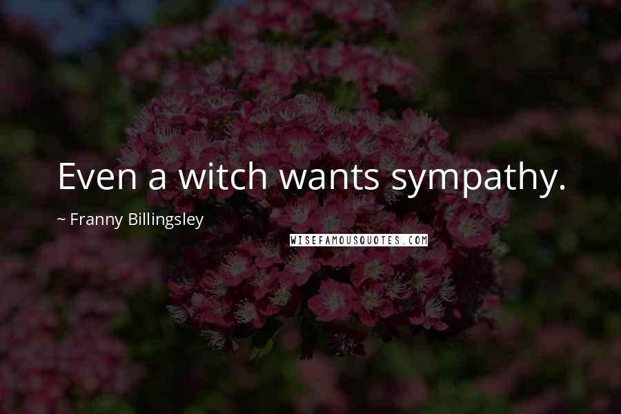 Franny Billingsley Quotes: Even a witch wants sympathy.