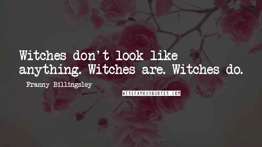 Franny Billingsley Quotes: Witches don't look like anything. Witches are. Witches do.