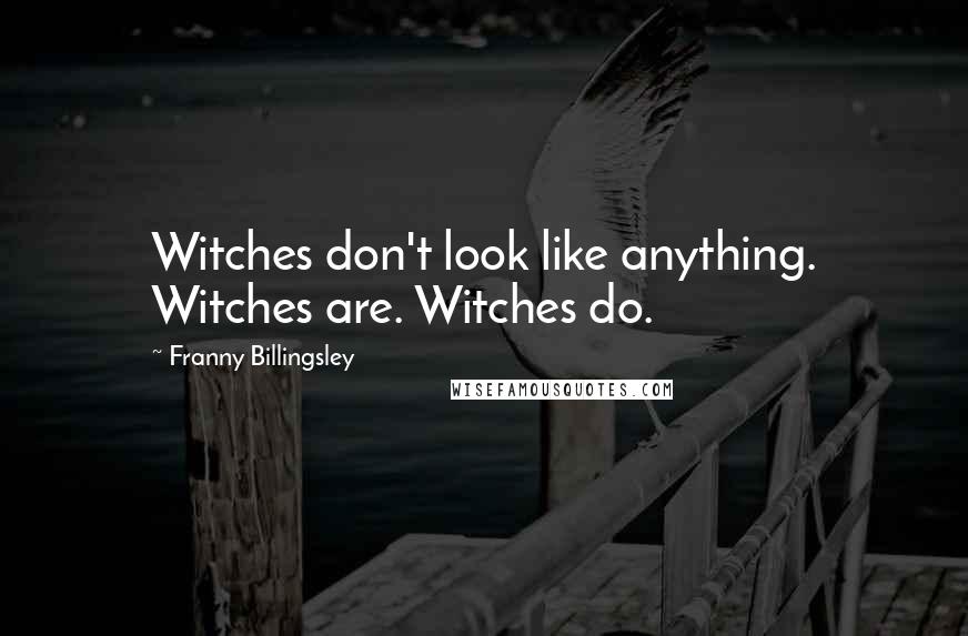 Franny Billingsley Quotes: Witches don't look like anything. Witches are. Witches do.