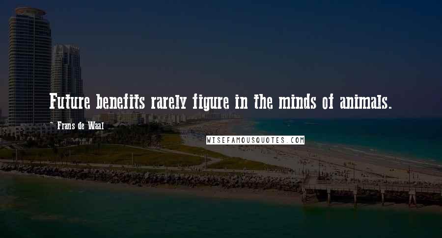 Frans De Waal Quotes: Future benefits rarely figure in the minds of animals.