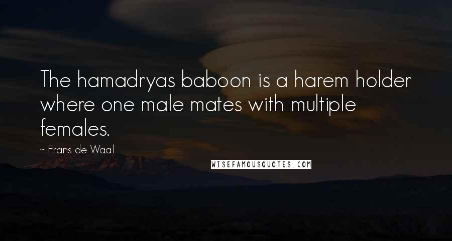 Frans De Waal Quotes: The hamadryas baboon is a harem holder where one male mates with multiple females.