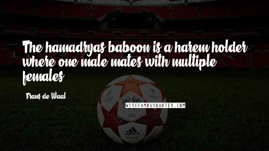 Frans De Waal Quotes: The hamadryas baboon is a harem holder where one male mates with multiple females.