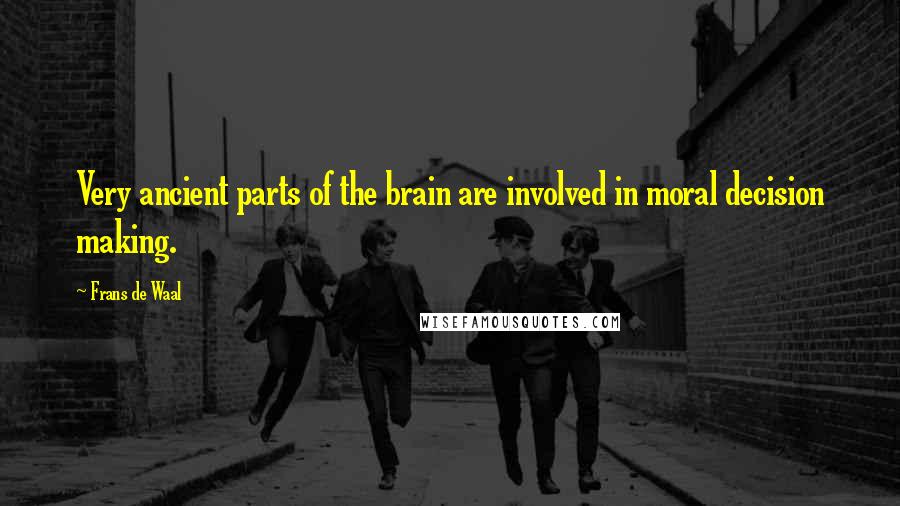 Frans De Waal Quotes: Very ancient parts of the brain are involved in moral decision making.