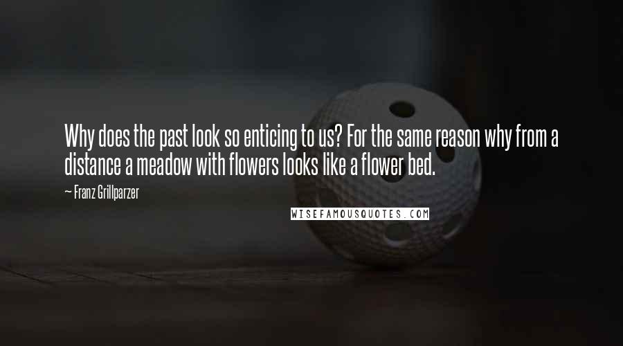 Franz Grillparzer Quotes: Why does the past look so enticing to us? For the same reason why from a distance a meadow with flowers looks like a flower bed.