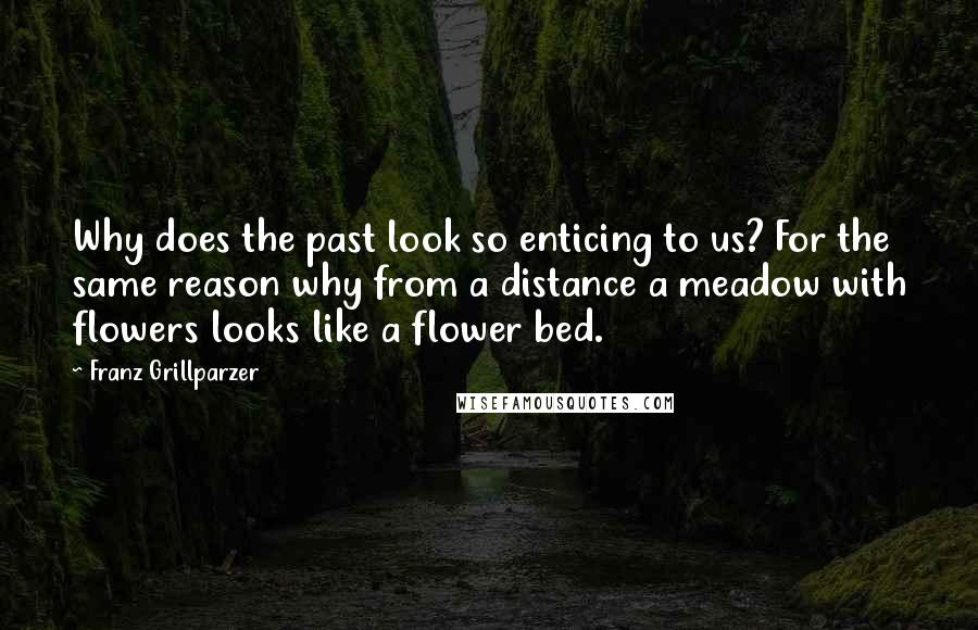 Franz Grillparzer Quotes: Why does the past look so enticing to us? For the same reason why from a distance a meadow with flowers looks like a flower bed.