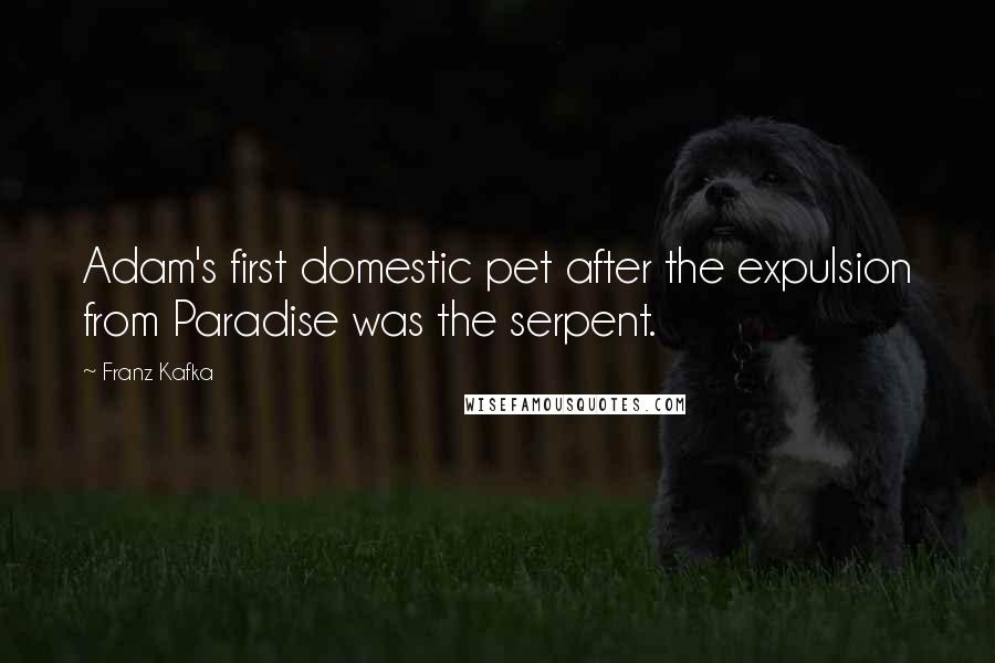 Franz Kafka Quotes: Adam's first domestic pet after the expulsion from Paradise was the serpent.