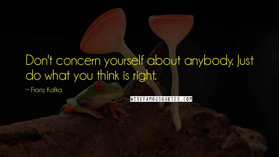 Franz Kafka Quotes: Don't concern yourself about anybody. Just do what you think is right.