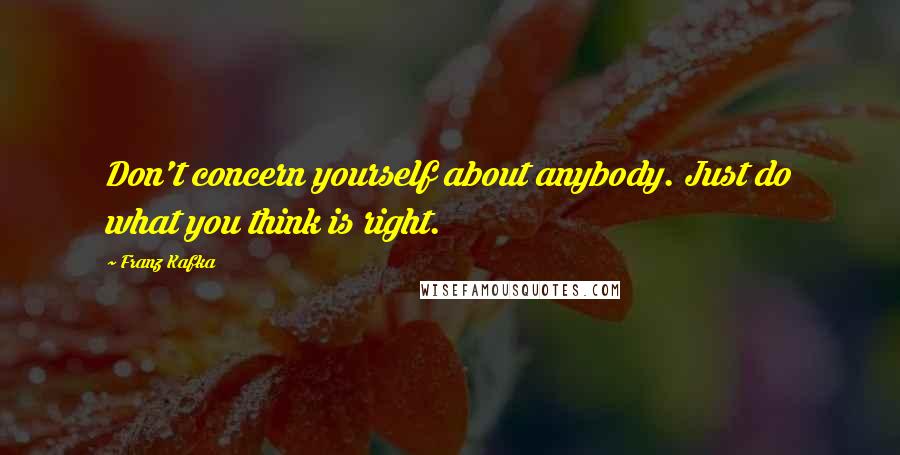 Franz Kafka Quotes: Don't concern yourself about anybody. Just do what you think is right.