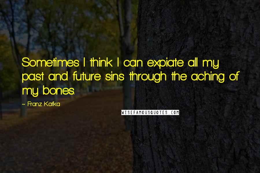 Franz Kafka Quotes: Sometimes I think I can expiate all my past and future sins through the aching of my bones.