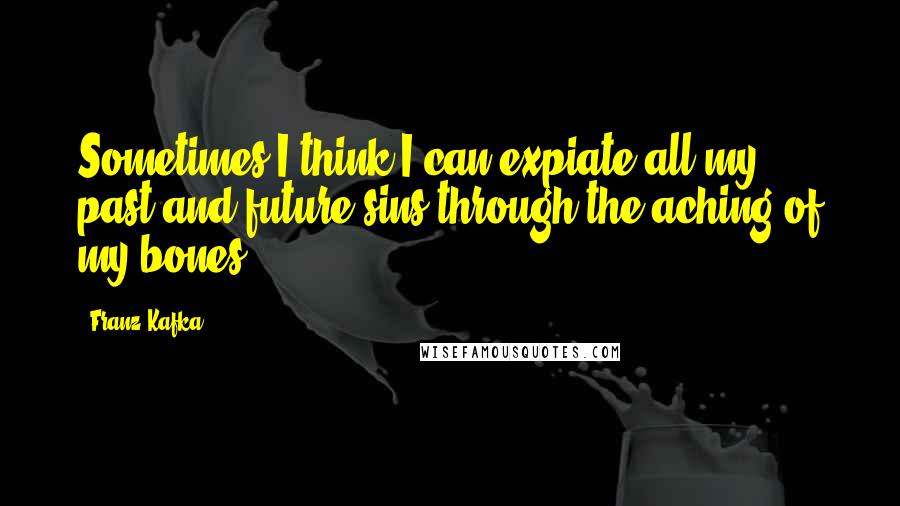 Franz Kafka Quotes: Sometimes I think I can expiate all my past and future sins through the aching of my bones.