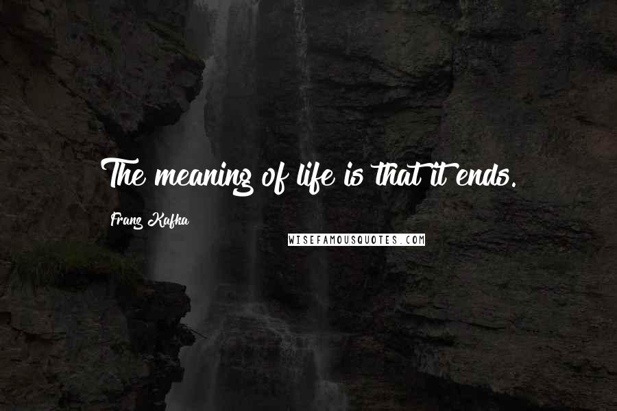 Franz Kafka Quotes: The meaning of life is that it ends.