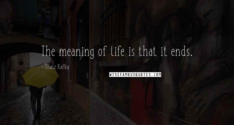 Franz Kafka Quotes: The meaning of life is that it ends.