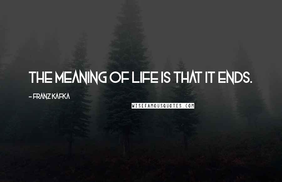 Franz Kafka Quotes: The meaning of life is that it ends.