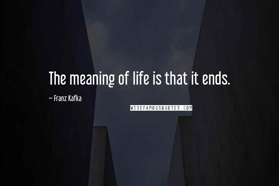 Franz Kafka Quotes: The meaning of life is that it ends.