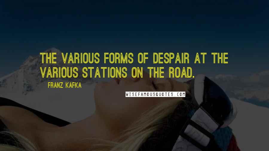 Franz Kafka Quotes: The various forms of despair at the various stations on the road.