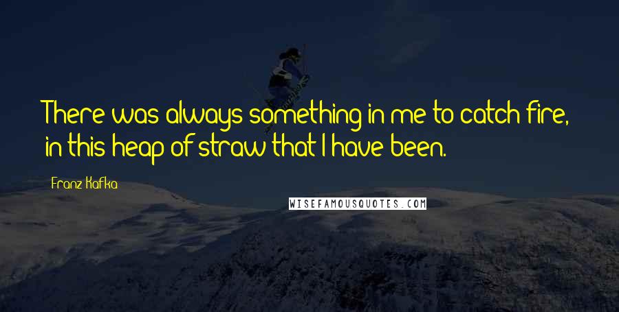 Franz Kafka Quotes: There was always something in me to catch fire, in this heap of straw that I have been.