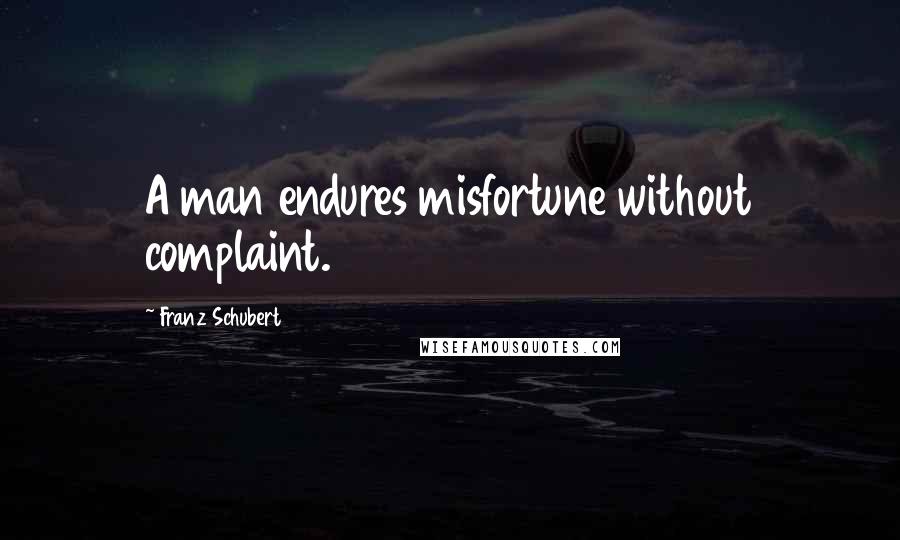 Franz Schubert Quotes: A man endures misfortune without complaint.