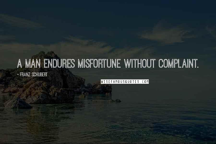 Franz Schubert Quotes: A man endures misfortune without complaint.
