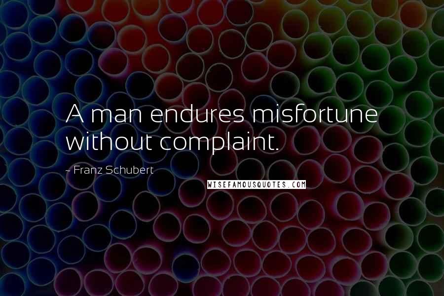 Franz Schubert Quotes: A man endures misfortune without complaint.