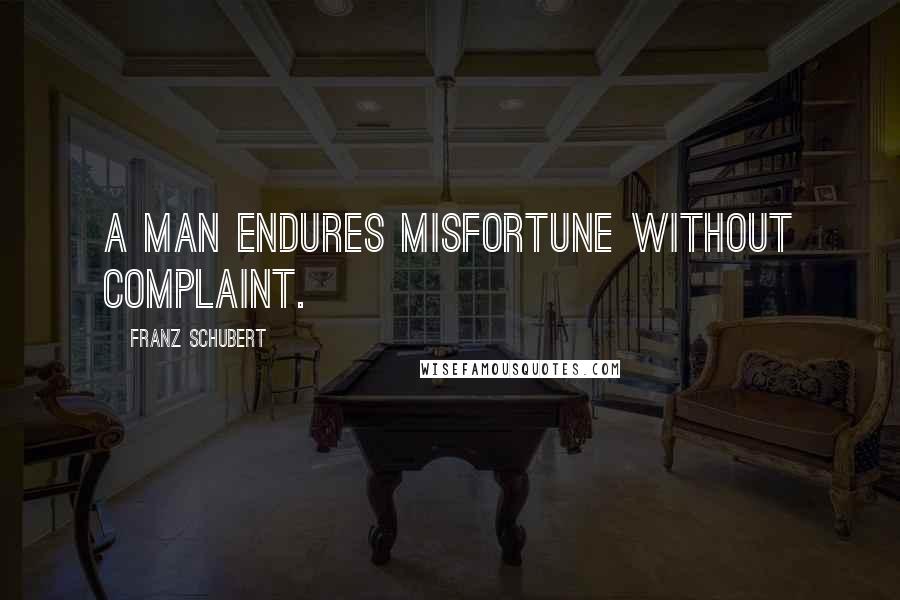 Franz Schubert Quotes: A man endures misfortune without complaint.