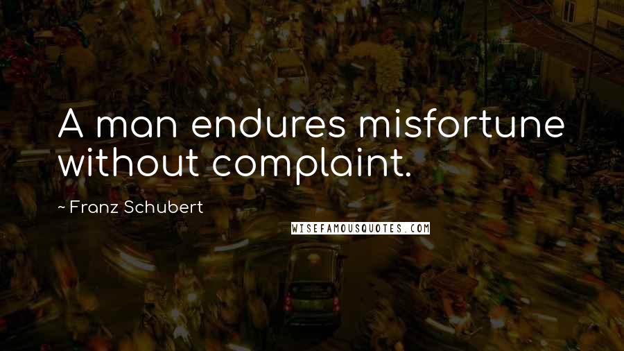 Franz Schubert Quotes: A man endures misfortune without complaint.