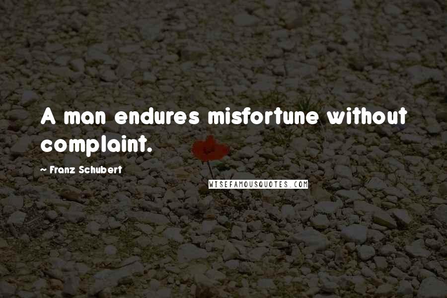 Franz Schubert Quotes: A man endures misfortune without complaint.