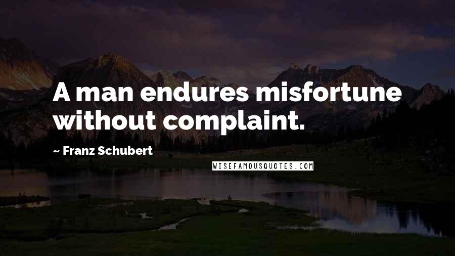 Franz Schubert Quotes: A man endures misfortune without complaint.