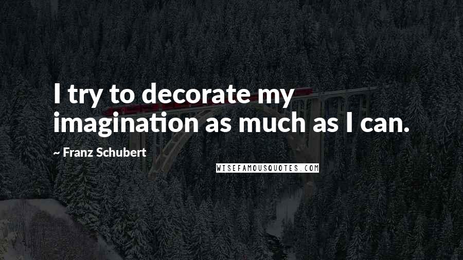 Franz Schubert Quotes: I try to decorate my imagination as much as I can.