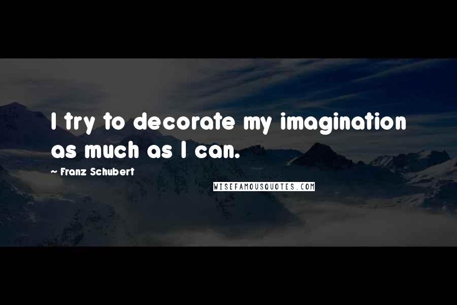 Franz Schubert Quotes: I try to decorate my imagination as much as I can.