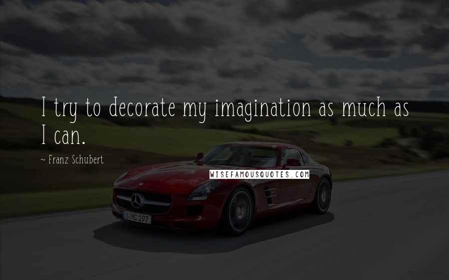 Franz Schubert Quotes: I try to decorate my imagination as much as I can.