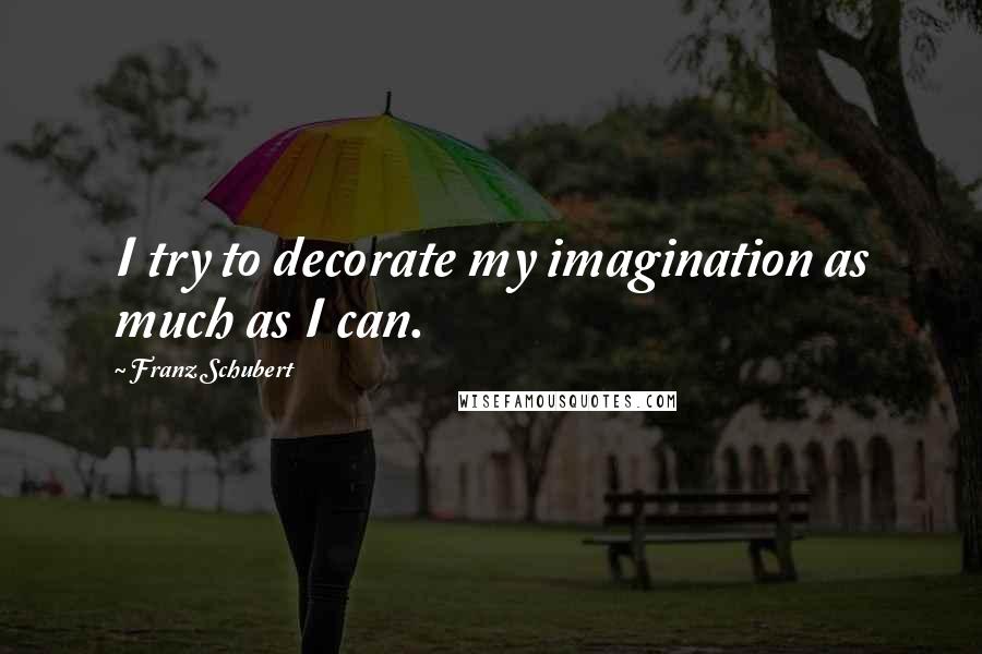 Franz Schubert Quotes: I try to decorate my imagination as much as I can.