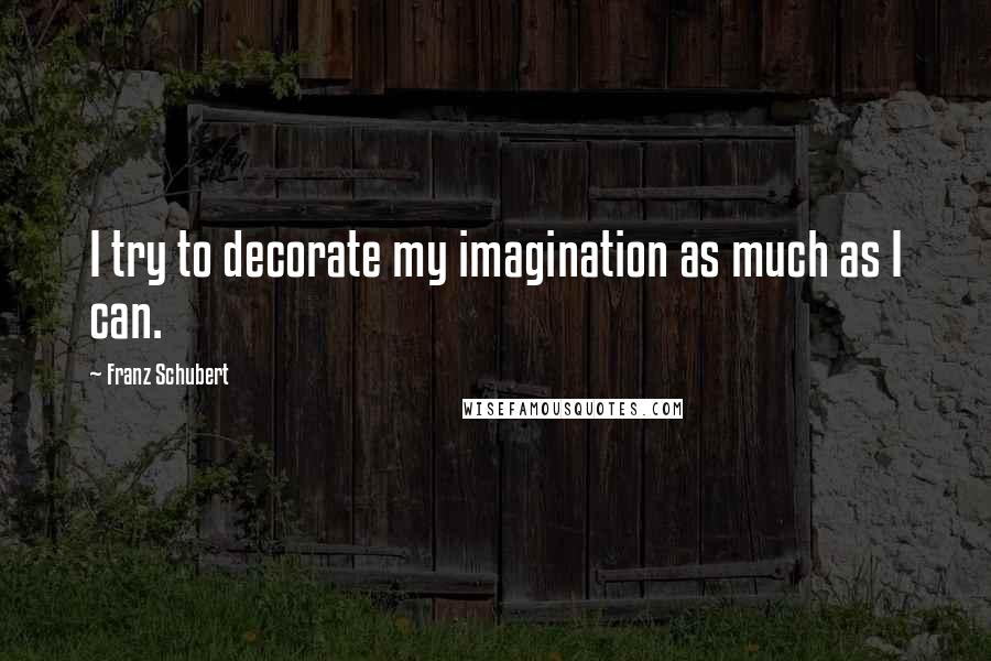 Franz Schubert Quotes: I try to decorate my imagination as much as I can.