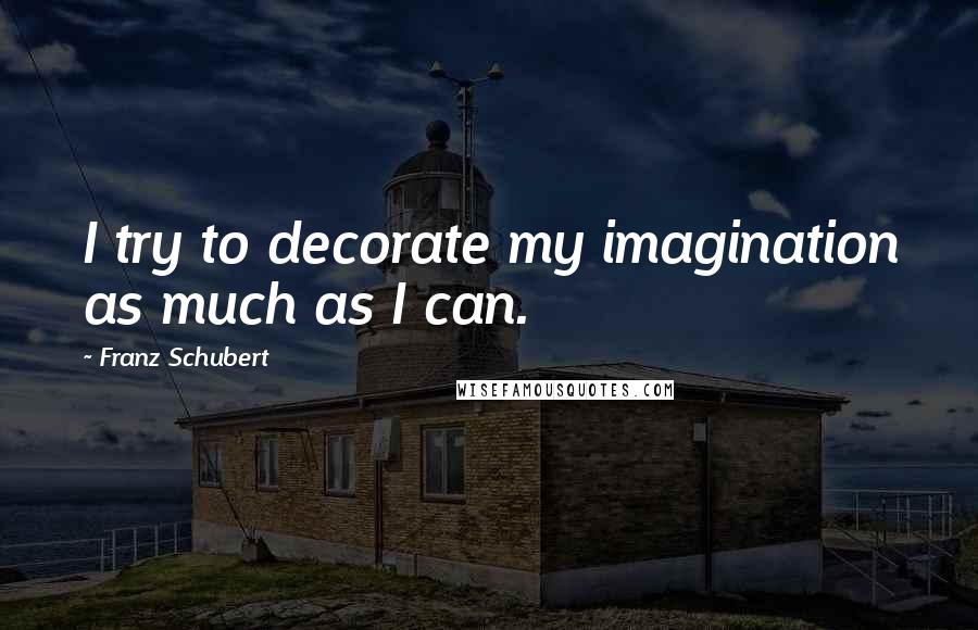 Franz Schubert Quotes: I try to decorate my imagination as much as I can.