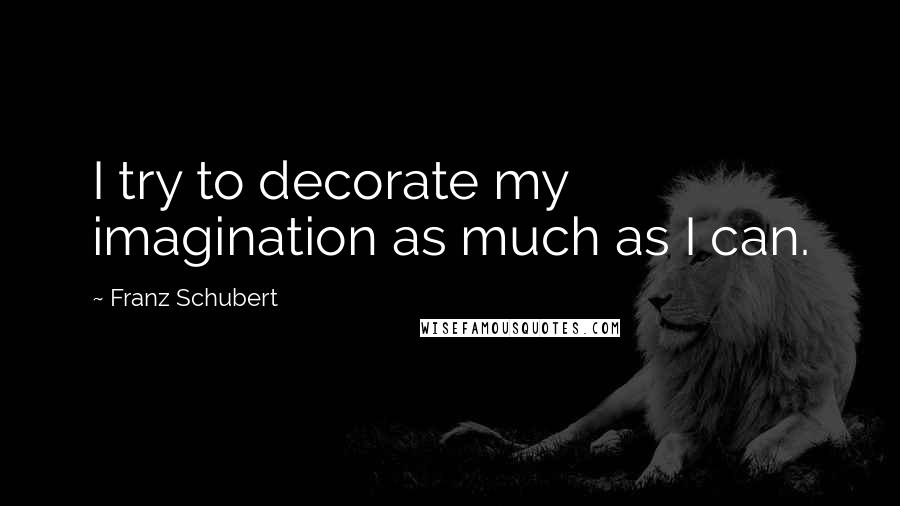 Franz Schubert Quotes: I try to decorate my imagination as much as I can.